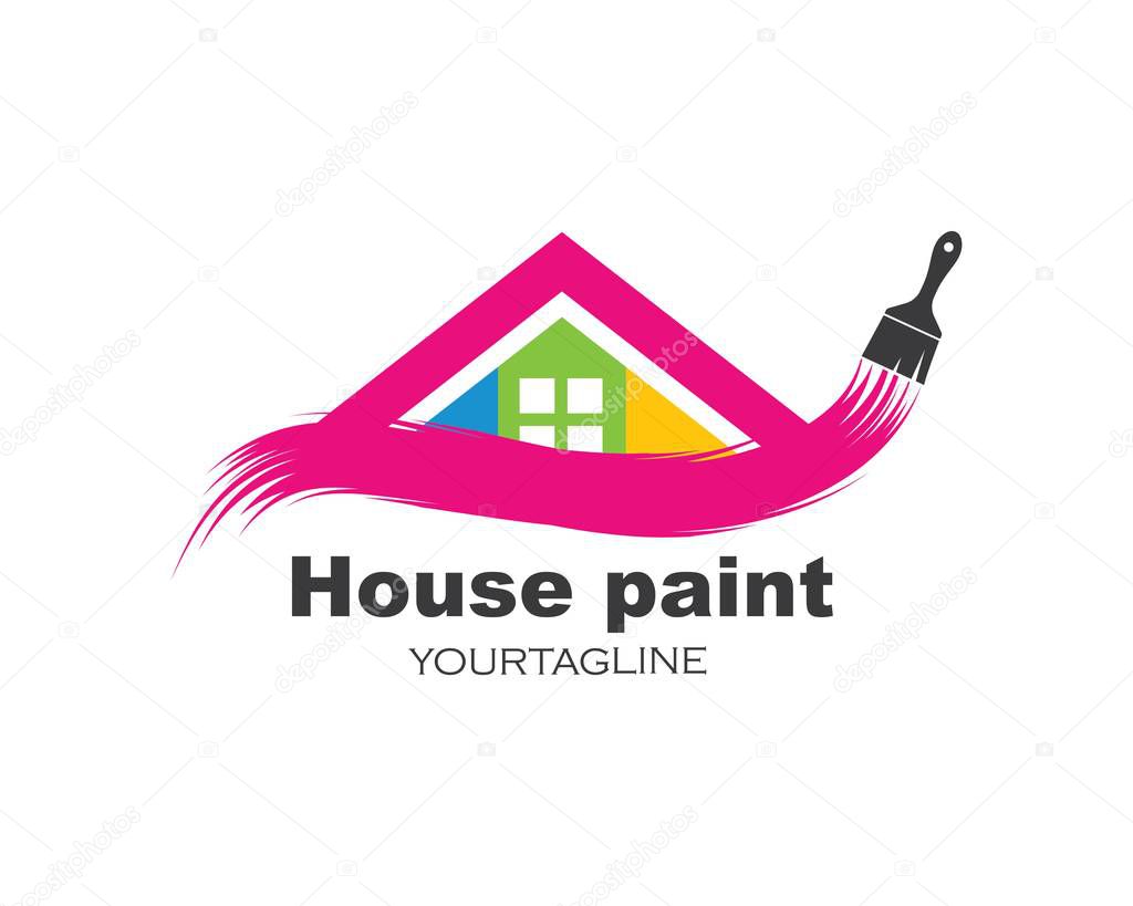 house,bulding paint logo icon vector illustration