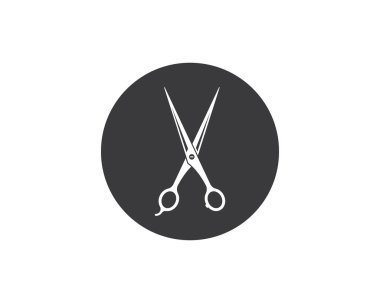 Makas simgesi logo vektör illüstrasyonu