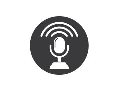 hava mikrofon yayını logo simgesi vektör illüstrasyon