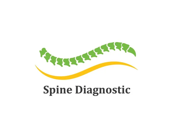 脊椎診断ロゴアイコンテンプレートベクトルイラスト — ストックベクタ