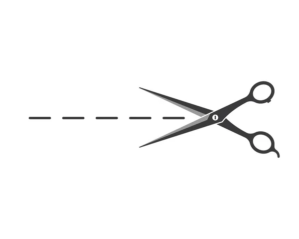 Ilustrasi vektor logo ikon scissor - Stok Vektor