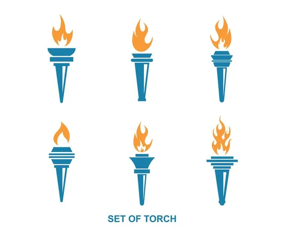 Tocha logotipo ícone ilustração vetor design — Vetor de Stock