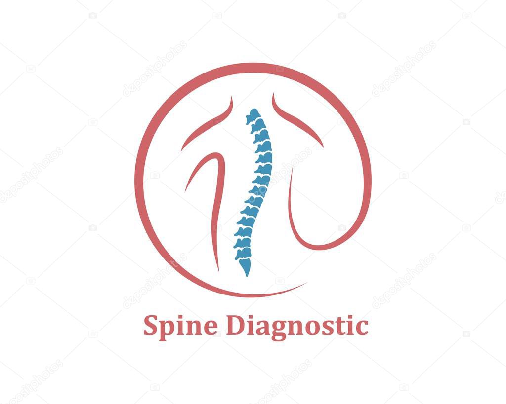 Spine diagnostics logo icon template vector illustration