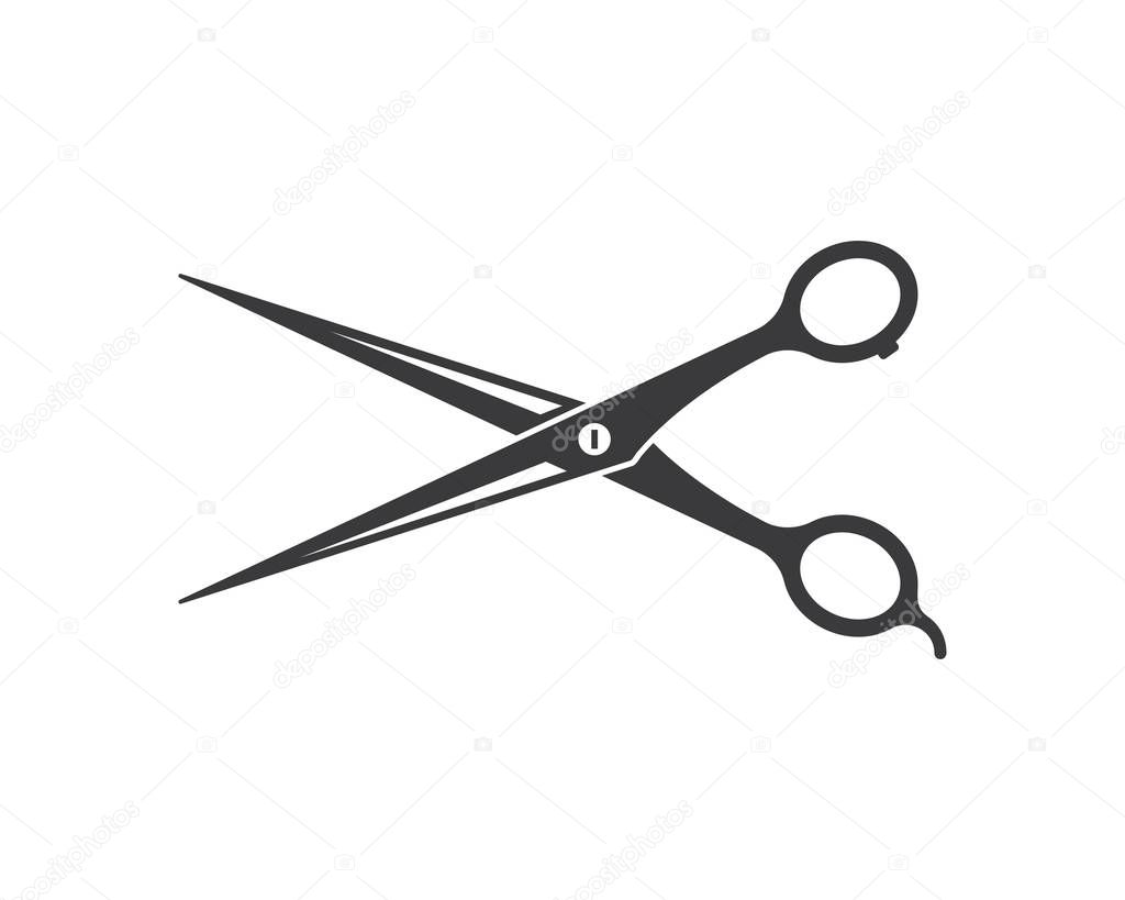 Scissor icon logo vector illustration template
