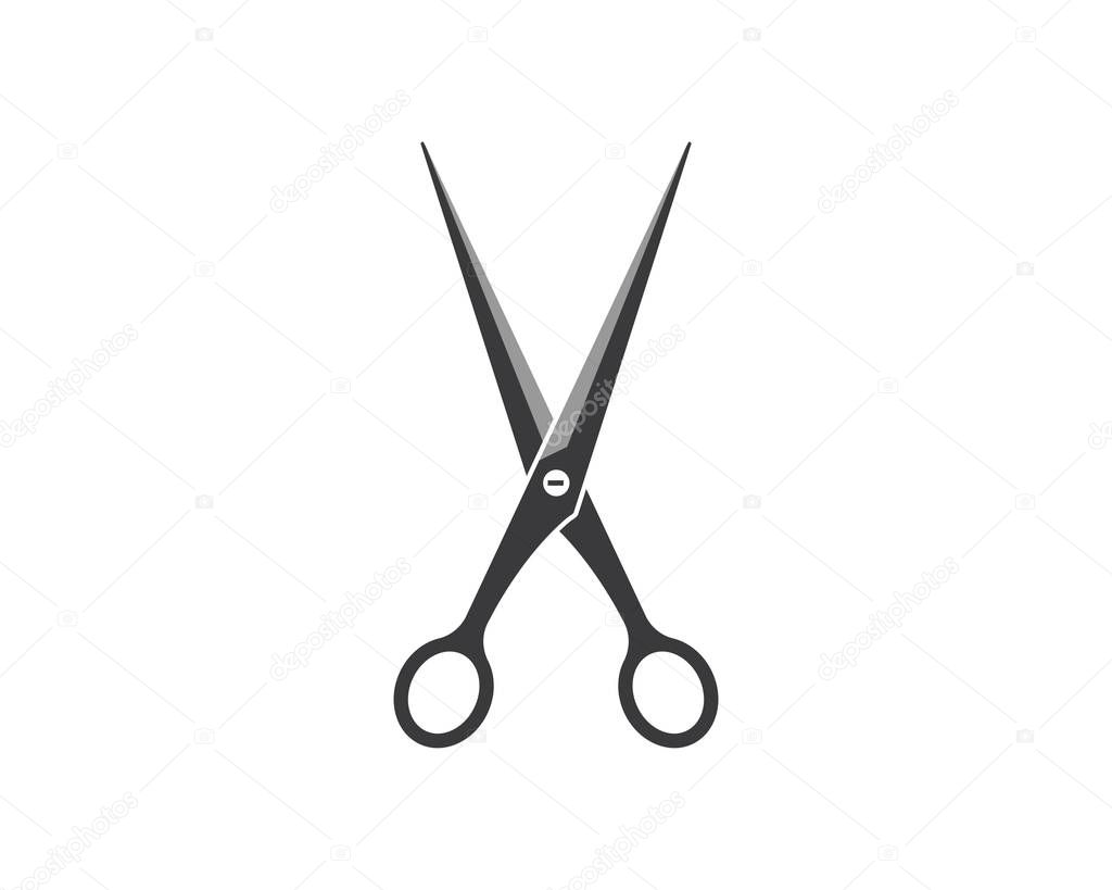 Scissor icon logo vector illustration template