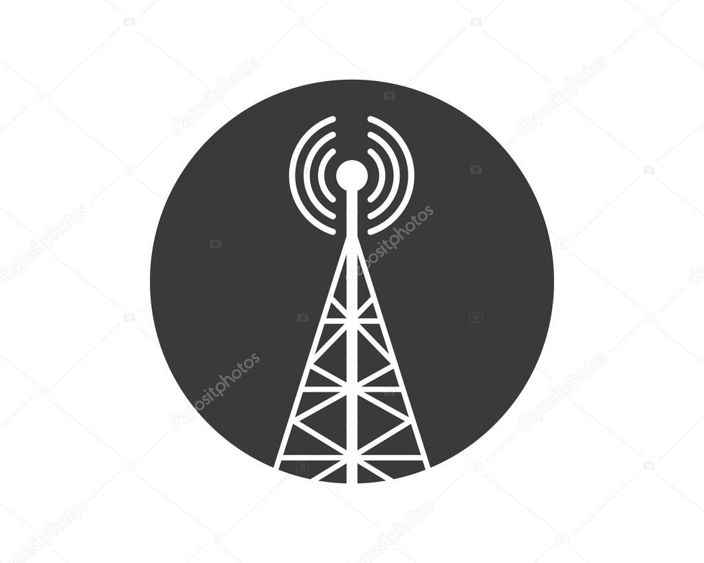 tower signal logo icon vector illustration