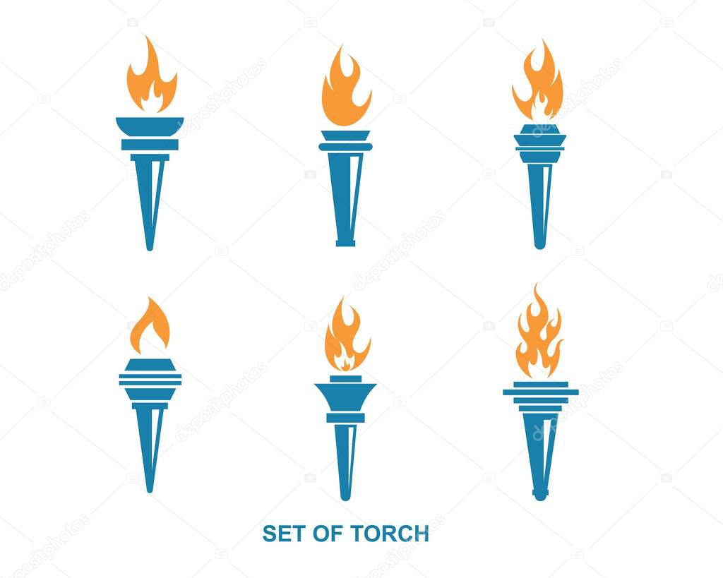 Torch logo icon illustration vector design template