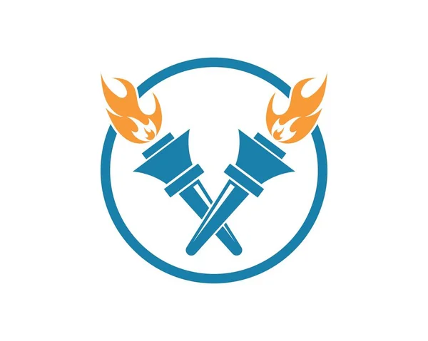Logotipo de la antorcha icono ilustración vector de diseño — Archivo Imágenes Vectoriales