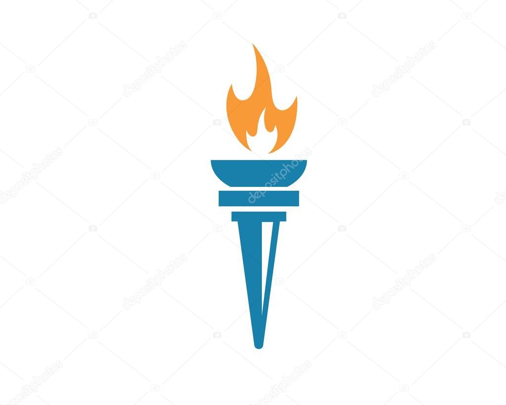 torch logo icon illustration vector design