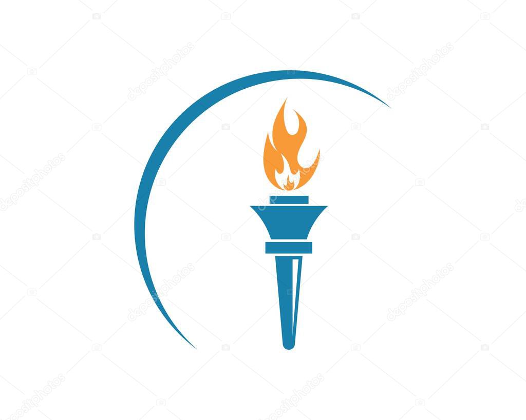 Torch logo icon illustration vector design template