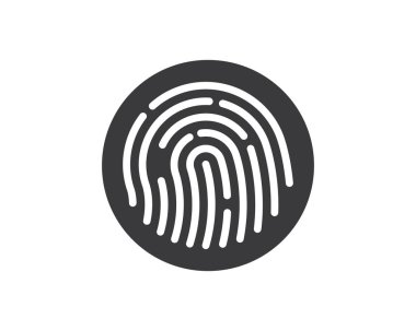 parmak izi logosu simgesi illüstrasyon vektör şablonu 
