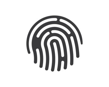 parmak izi logosu simgesi illüstrasyon vektör şablonu 