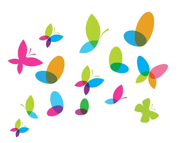 Mariposa logotipo icono vector plantilla — Vector de stock