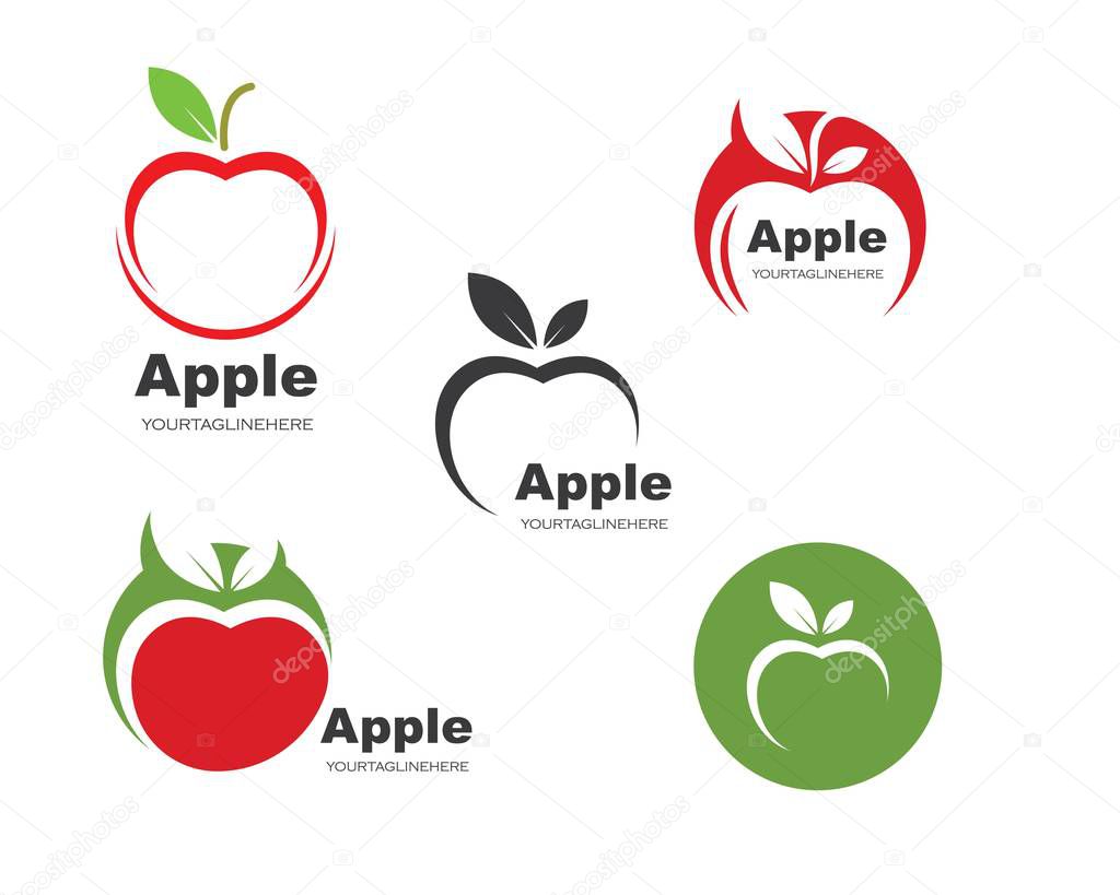 Apple logo icon vector illustration design template