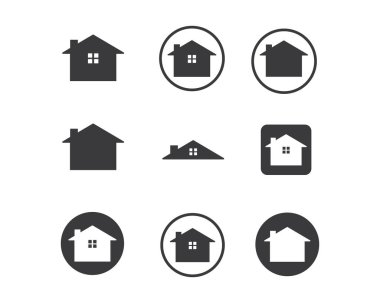 gayrimenkul, ev, bina simgesi vektör logosu