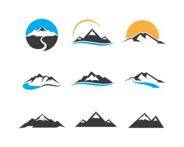 High Mountain simgesi Logo vektör illüstrasyon tasarımı