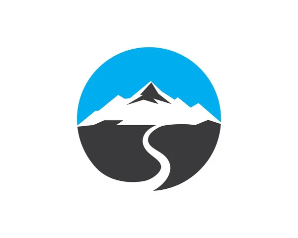 Icône haute montagne Logo vecteur illustration design — Image vectorielle