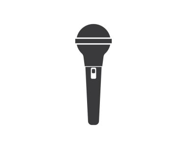 karaoke ve müzikal vektör illüstrasyon mikrofon simgesi logosu 