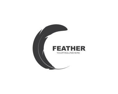 tüy simgesi illüstrasyon vektör şablonu