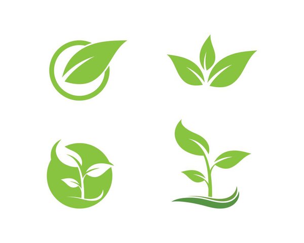 Logos of green leaf ecology nature element vector