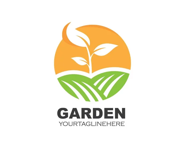 Logo ferme et jardin icône vectorielle — Image vectorielle