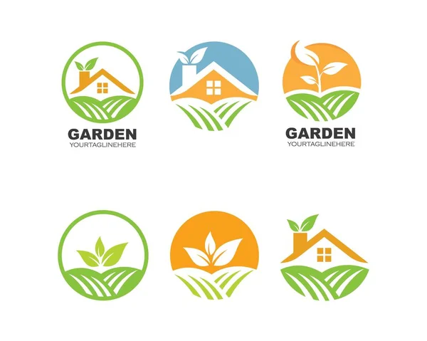 Bauernhof und Garten Logo Vektor-Symbol — Stockvektor