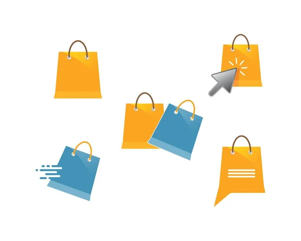 Saco de compras ícone vetor ilustração design — Vetor de Stock