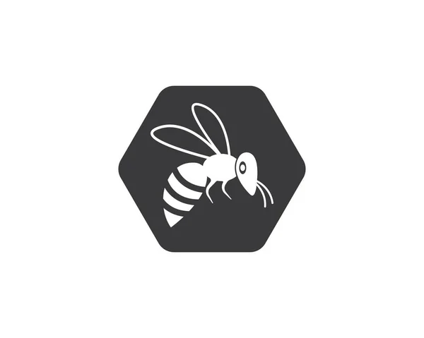 Honey Bee Logo Template vector icon illustration — Stock Vector