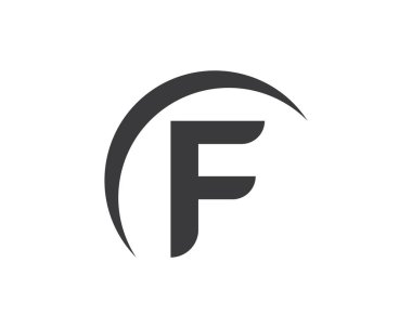 f harfi logo simgesi illüstrasyon vektör