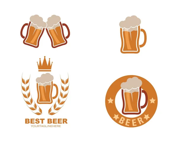 Design de ilustração de vetor de ícone de logotipo de cerveja — Vetor de Stock