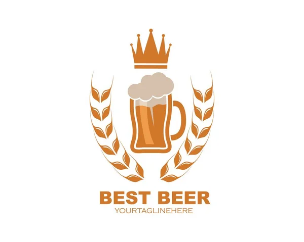 Design de ilustração de vetor de ícone de logotipo de cerveja — Vetor de Stock