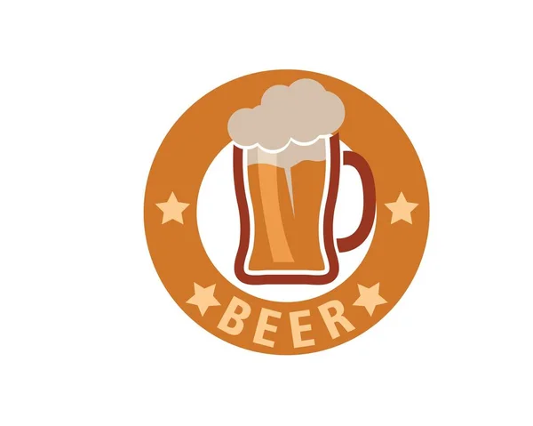 Design de ilustração de vetor de ícone de logotipo de cerveja — Vetor de Stock