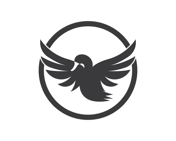 白鳥ロゴ テンプレートベクトルイラスト — ストックベクタ