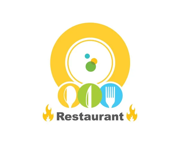 Fourchette, icône de logo de cuillère illustration vectorielle — Image vectorielle
