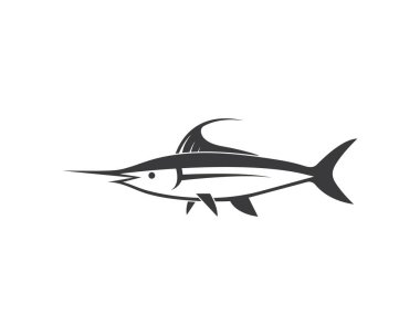mavi marlin balık simgesi logo illüstrasyon