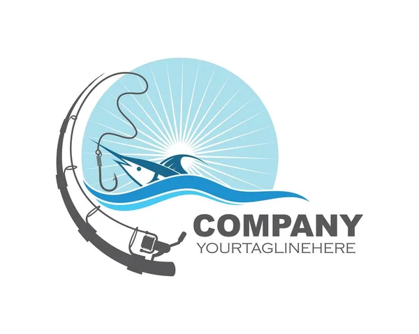 Logo de pêche icône badge vecteur illustration — Image vectorielle
