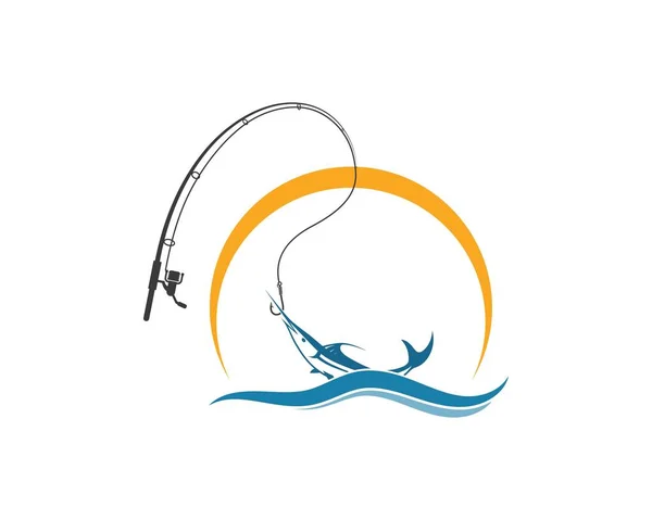 Pesca logo icona distintivo vettoriale illustrazione — Vettoriale Stock