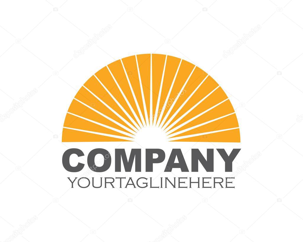 Sun ilustration logo vector icon template