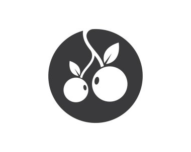 kiraz meyve simgesi vektör illüstrasyon