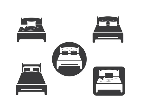 Design de ilustração vetorial de ícone de cama — Vetor de Stock