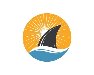 köpekbalığı yüzgeci simgesi vektör illüstrasyon