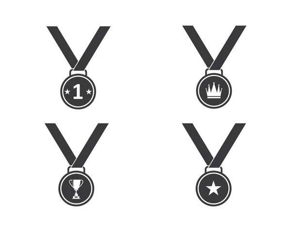 Návrh vektorové ilustrace ikon medailí — Stockový vektor