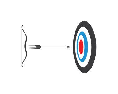 Ok okçuluk simgesi vektör illüstrasyon Logo Şablonu