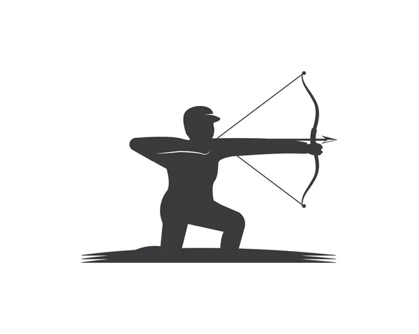 Ikona ilustracja łucznictwo strzałka logo szablon — Wektor stockowy