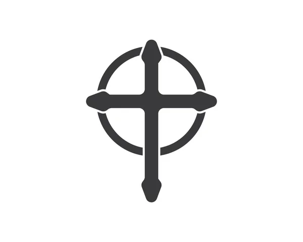 Croce icona vettoriale illustrazione design — Vettoriale Stock