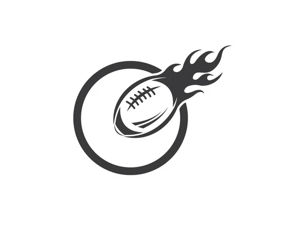 Design de ilustração de vetor de ícone de bola de rugby — Vetor de Stock