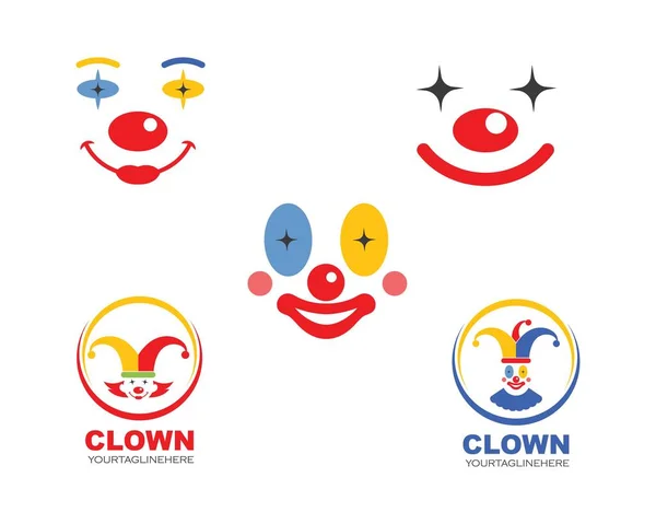 Clown faccia illustrazione vettore icona design — Vettoriale Stock