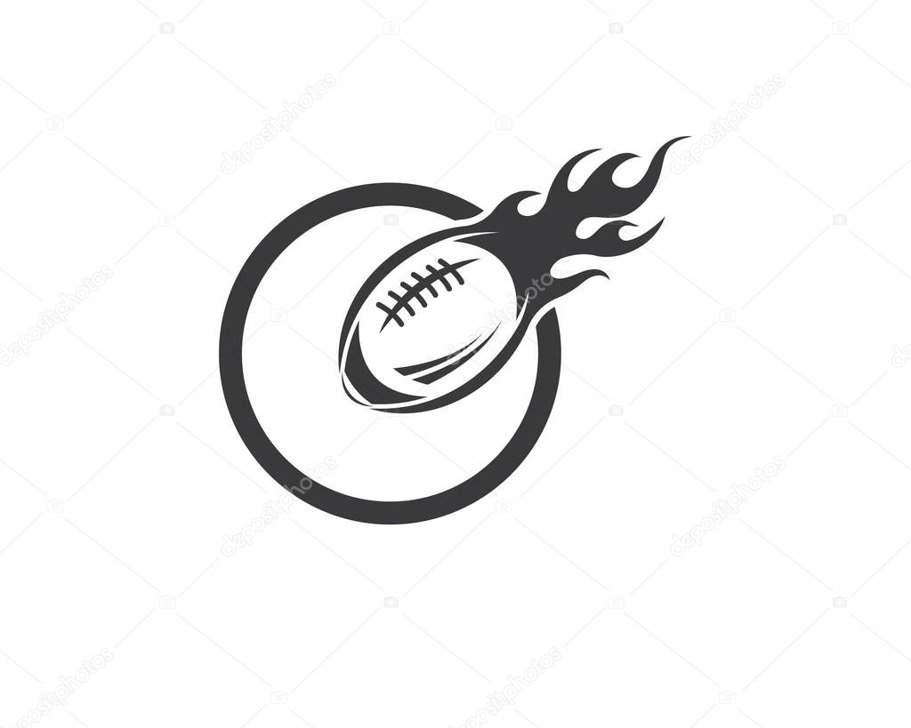 Rugby ball icon vector illustration design template