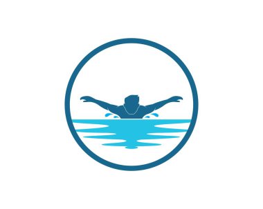 yüzme simgesi logo vektör illüstrasyon tasarımı