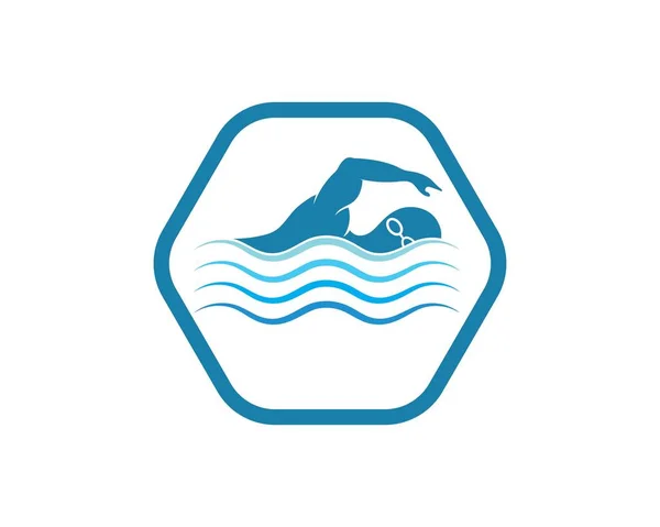 Natação ícone logotipo vetor ilustração design — Vetor de Stock